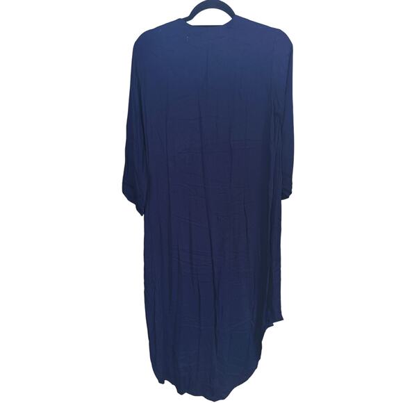 Tuckernuck Faithfull The Brand Navy Lace-Up Midi Dress 2 Boho Western Academia - Picture 3 of 8